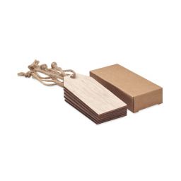ETIBAM Set 6 etichette regalo in legno