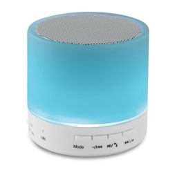 ROUND WHITE Speaker wireless con LED