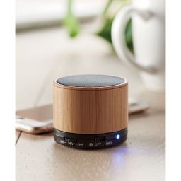 ROUND BAMBOO Speaker wireless in bamboo