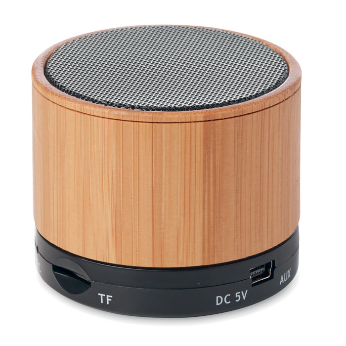 ROUND BAMBOO Speaker wireless in bamboo